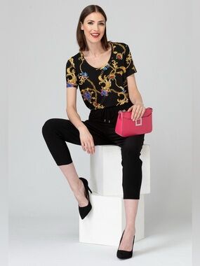 JOSEPH RIBKOFF BLACK/MULTI TOP STYLE